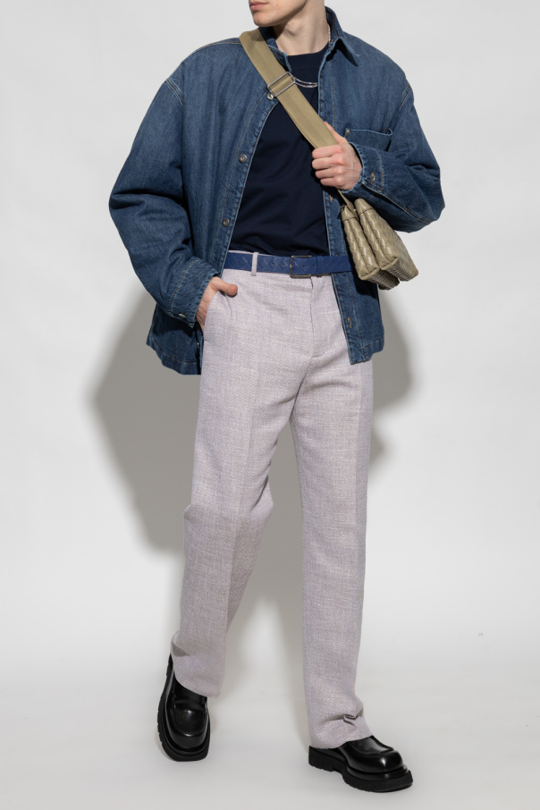 Tシャツ・カットソー BOTTEGA VENETA Men T-shirt Gnawed Blue 773598VKLZ0 4225 Bottega Veneta: Blue Double Layer T-Shirt | SSENSE